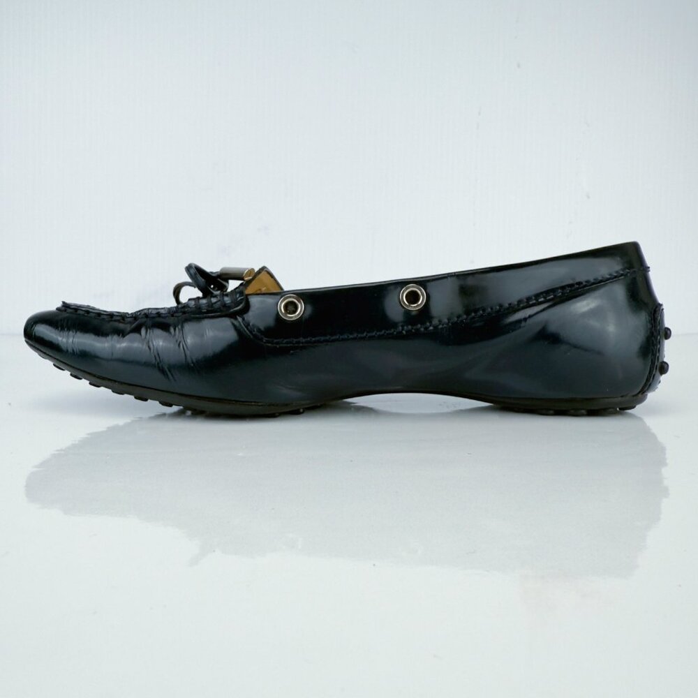 Tod's Navy Patent Leather Moccasin Loafers 6.5 - Picture 8 of 10